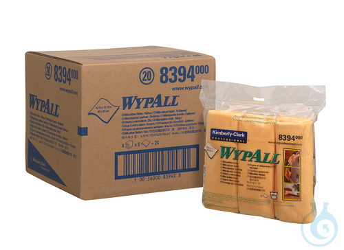 WypAll® Mikrofasertücher - flaches Tuch / Gelb /40 x 40 cm Größe: 40,00 cm x