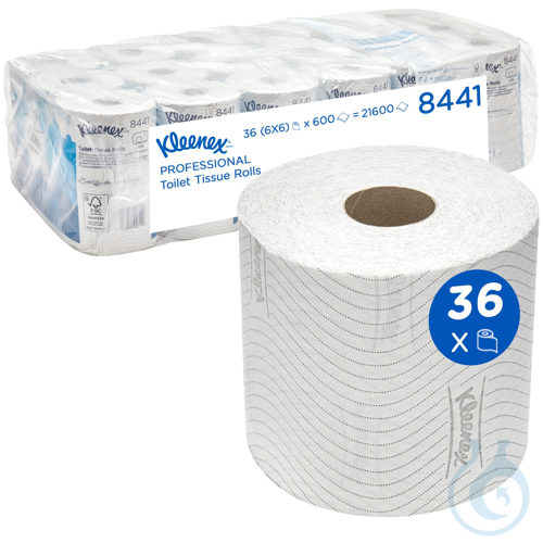 Kleenex® Toilettenpapier - Standard / Weiß Lagen: 2 Größe: 12,00 cm x 9,30 cm