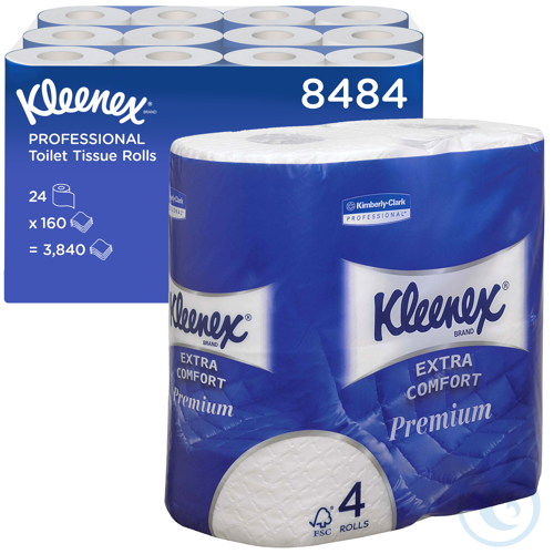 Kleenex® Toilettenpapierrollen - Kleinrollen / Weiß /160 sc Lagen: 4 Größe: