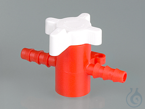 Two-way valve, PP/PE, Ø 5-7 mm, NW 4 mm, red/white