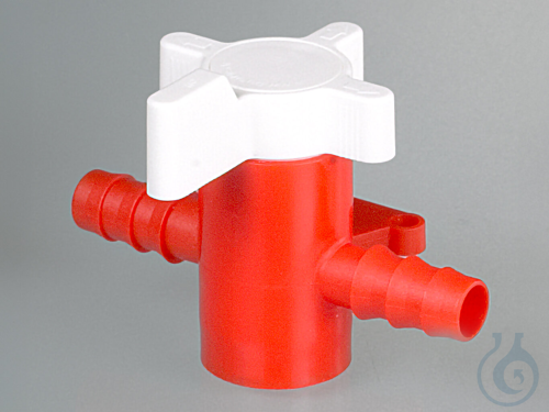 Two-way valve, PP/PE, Ø 9-11 mm, NW 8mm, red/white
