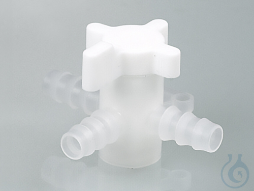 Three-way valve, PVDF, Ø 7-9 mm, NW 6 mm, white