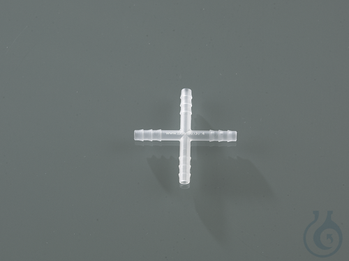 Four-way-connectors PVDF, for Ø 3-5 mm, cylindric.