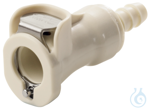 CPC coupling, PP, female, w/ valve, nozzle Ø 6,5mm