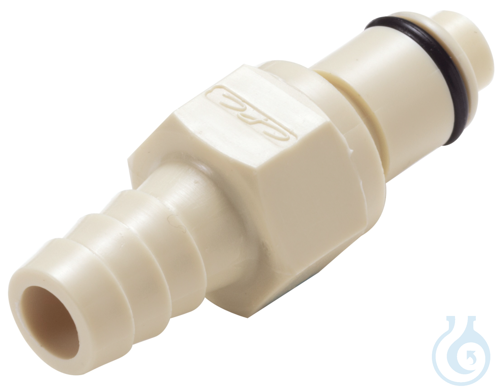 CPC coupling, PP, male, w/ valve, nozzle Ø 9,5 mm