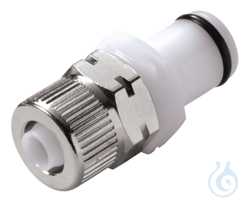 CPC coupling, POM, male, w/o valve, screw Ø 4x6 mm