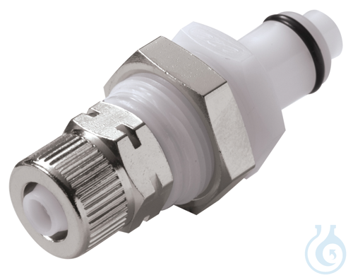 CPC coupling POM, male, w/valve, mount., screwØ6x8
