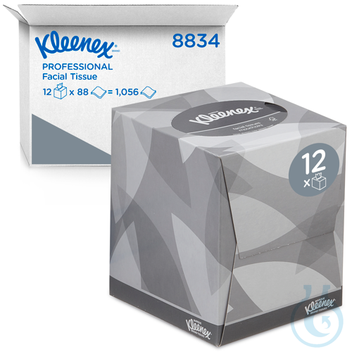 Kleenex® Kosmetiktücher - Würfel-Box / Weiß Lagen: 2 Größe: 20,00 cm x 20,60 cm