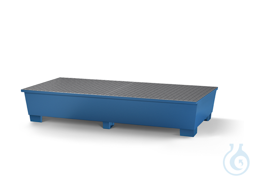 IBC-station steel lam. blue grid galv. feet construc. V=1000L, 2200x1300x590