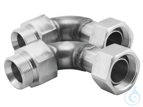 2 Elbow fittings 90°/M30x1.5 female/male