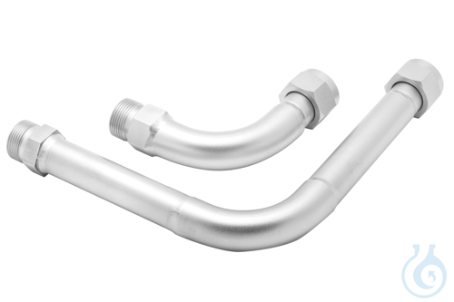 2 Elbow fittings 90°, M16x1 female/male, stainless steel, side length 2 x 54 mm