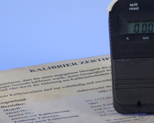 Calibration certificate for timing devices ''Stopwatch, Stoptop'' and