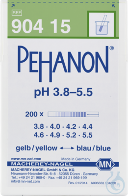 Bandelettes indicatrices PEHANON pH 3.8 - 5.5, Macherey-Nagel, art. 90415