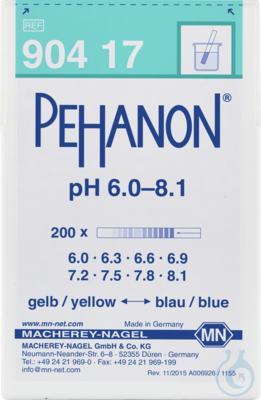 Bandelettes indicatrices PEHANON pH 6 - 8.1, Macherey-Nagel, art. 90417