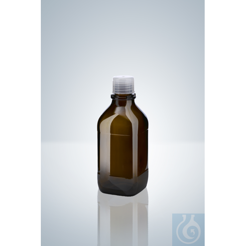 Amber glass bottle A32 500 ml, Hirschmann, art. 9315000