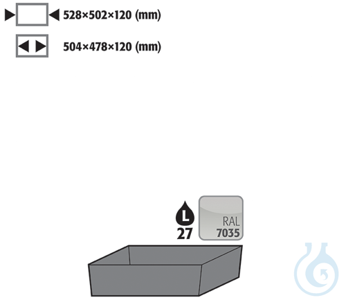 bottom collecting sump sh.steel lam. for Q90/Q30 B600 528x502x120