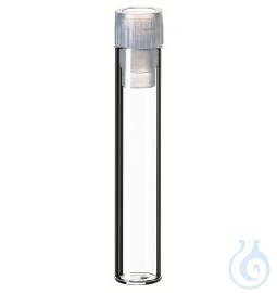 shell vial, 40x8,2mm, clear, 8mm PE plug,1000/pac