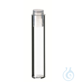 Shell Vial, 1ml, 35x7,8mm, clear, 6mm PE plug, transparent, 1000/pac