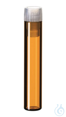 Shell Vial 1ml, 40x8,2mm, 8mm PE plug, soft, w/o insertion barrier, transp.