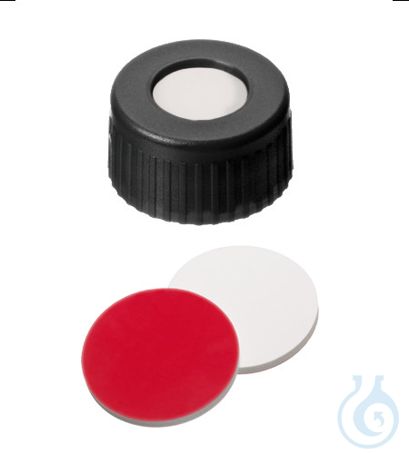 ND9 PP Short Thread Cap, schwarz, 1,0 mm, Silicon weiß/PTFE rot