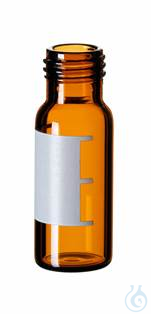 ND9 1.5ml Short Thread Vial, 32 x 11.6 mm, amber, wide opening, label lines