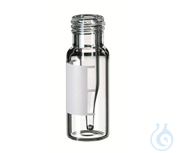 ND9 Short Thread Vial w/ 0,2ml Micro-Insert, clear glass, 32x11,6mm, label lines