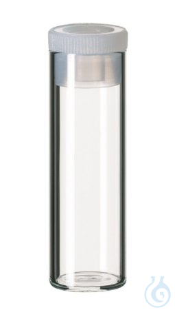 4ml Shell Vial, 44.6x14.65mm, clear glass, 15mm PE Plug, transparent