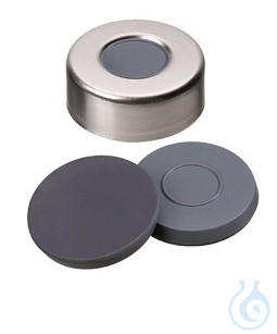 ND20 Aluminium Crimp Seal, bright rolled, Butyl/PTFE, grey, 50° shore A, 3,0 mm