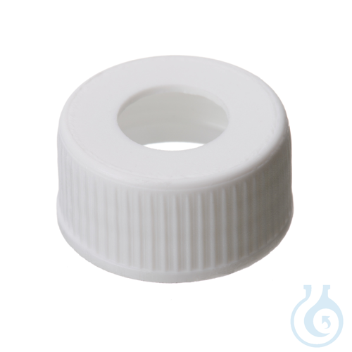 24mm PP Screw Cap, white, centre hole, 10x100/PAK