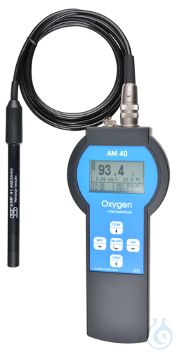 AM 40 handheld oxygen meter with LCD display, 128 x 64 pixels, backlit, Meinsberg, art. AM40