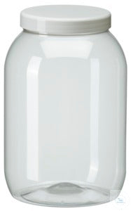 PWG3000 behroplast PET wijdhalspotten, kristalhelder, met sluiting, 3000 ml (verpakking van 10), art. B00177038