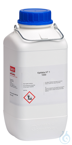 KT1 Kjeldahl catalyst tablets each 5.0 g K2SO4 + 0.5 G CuSo4 (box of 1000 pcs.)