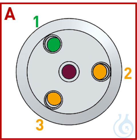 BOLA Reactor Lids, DN 100 H 31 mm 4x female thread center neck: 1/2 NPT, lateral