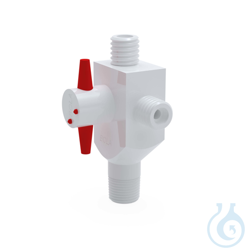 BOLA Screw In Stopcocks, 3-Way, NPT 1/2'' - GL 18 Ø 6 mm 2x male threads,