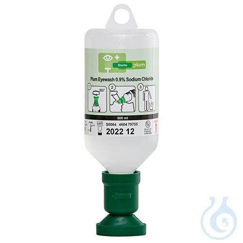 Plum eye wash bottle 4604 with 500 ml sodium chloride solution