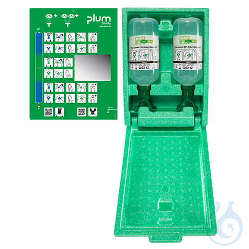 Plum Eyewash Station 4816 in wall box with 2 DUO bottles
