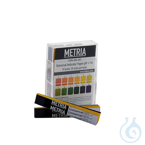 Universal pH test papers, strips, pH 4,0 - pH 8,0, Interval: 0,5 pH, 10x20 strip