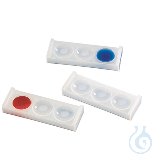 Colorimetric 3 cell tray, polyethylene, 28x58 mm, 10 pcs