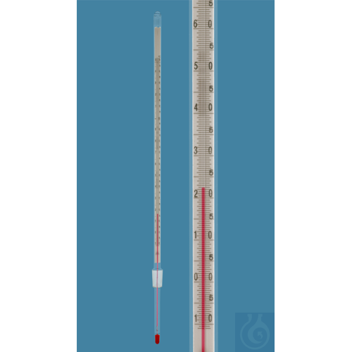 Thermometer with standard ground joint NS 14,5/23, similar DIN, enclosed scale,