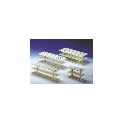 Test Tube Rack for 36 Tubes in 3 Rows,, white PP, (WxDxH) 300x85x90 mm, holes