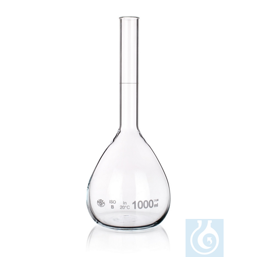 Flask, volumetric without stopper, clear, Class B, 500ml, 10/PK