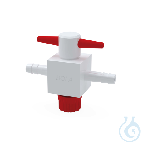 BOLA Stopcocks with Hose Connectors, aØ 6,8 mm PTFE, for low pressures