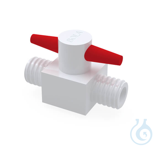 BOLA GL 2-Way Stopcocks, GL 18, Ø 6 mm PTFE, cylindrical stopcock plug and GL sc