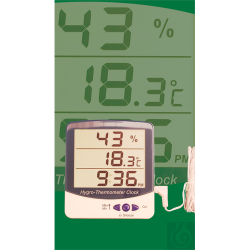 Electronic Jumbo Display indoor/outdoor Hygro-Thermometer with clock, daily