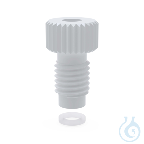 BOLA Tube End Fittings, UNF 1/4'' 28G, Ø 1,6 x 3,2 mm PTFE, white, with washers
