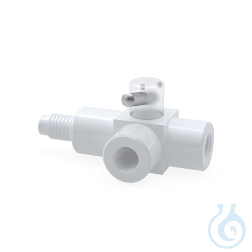 BOLA Miniature 3-Way Stopcocks, UNF 1/4'' 28G, Ø 1,6 x 3,2 mm PTFE, T-pieces