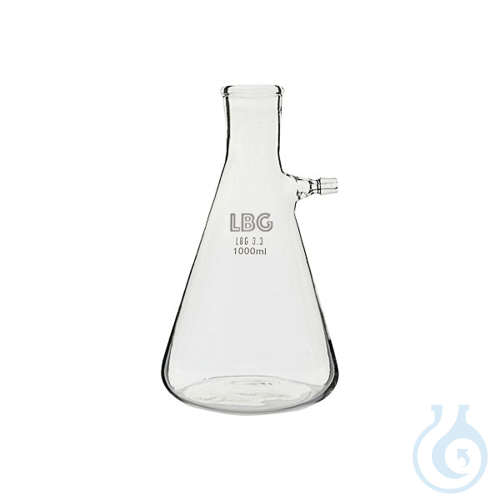 Filtering flask with hose connection, Erlenmeyer shape, 1000 ml, LBG 3.3