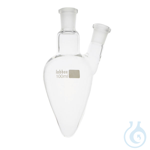 Flask, pear shape, with two necks, 14/23, 50 ml