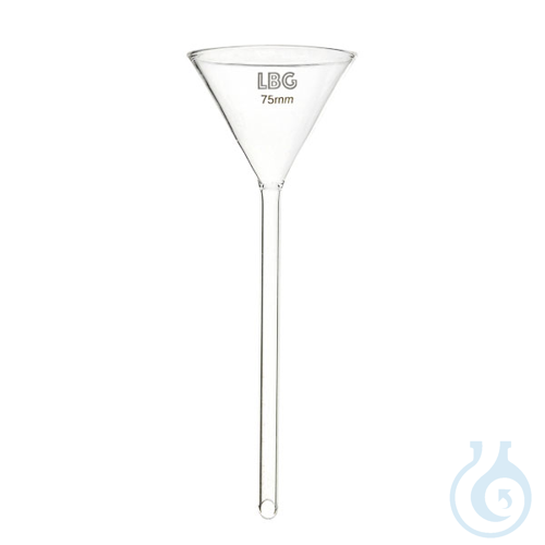 Funnel with long stem, 75mm, LBG 3.3, 6 pcs.