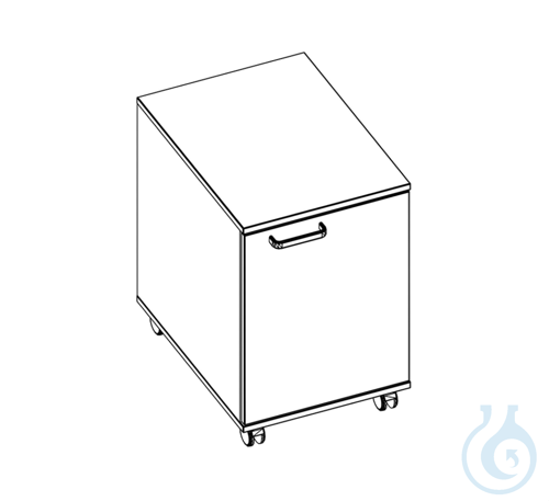labtable Rollcontainer, 1 Tür, inkl. 1 Einlegeboden, Scharniere links, 430x585x6